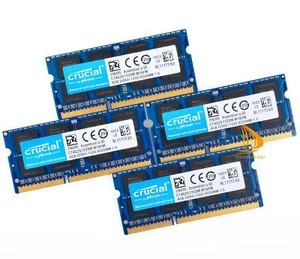 Crucial 32GB 4x 8GB 2Rx8 PC3-10600S DDR3-1333Mhz SODIMM Laptop Memory RAM @dd - Picture 1 of 4