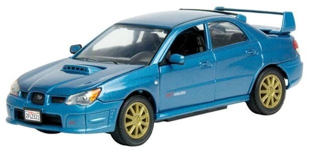 Motormax 1:24 Scale 2003 Subaru Impreza WRX STi in Aqua Blue Model Replica - Image 1 of 1