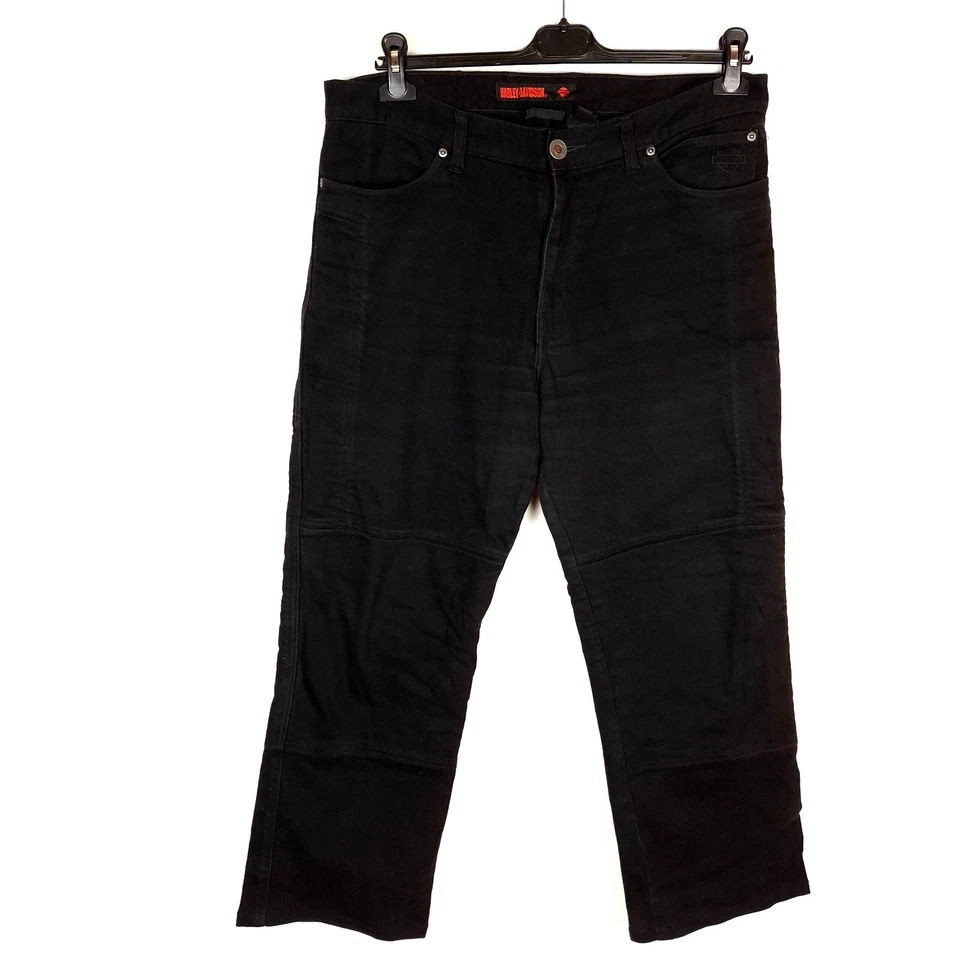 Jean homme HARLEY DAVIDSON taille W36 L28 coupe décontractée noir stretch droit - Photo 1/4