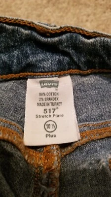 vintage LEVI'S 517 Stretch Flare Plus Jeans Size 10.5 27 X 24.5 SH1 - Image 1 of 4