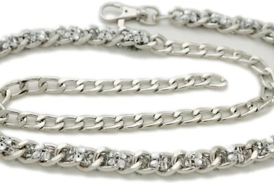 Mujeres Moda Cinturón Plata Malla Cuentas Bling Metal Cadena Eslabones Cintura Cadera M L XL Foto 1 de 4