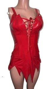 Original Trashy Lingerie PVC Patent Leather Red Devil Dress Costume Girl On Fire - Picture 1 of 6