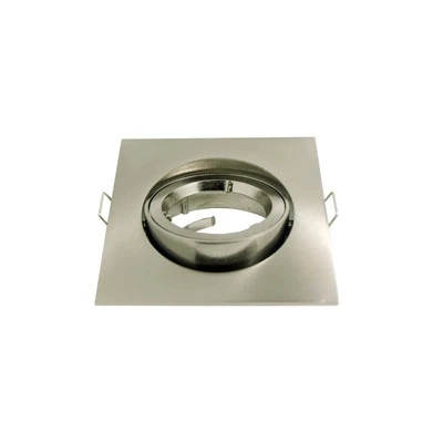 BONJOURLED Square Nickel Recessed Downlight Holder Adjustable Frame for MR16 GU10 Spotlight