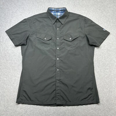 Camisa Kuhl Eluxor Gris Mediana Cuadros Manga Corta Exterior Verano Informal Senderismo Foto 1 de 4