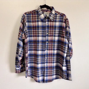 VTG Flannel Shirt by RECESS Red White Blue Multi-color Sz M 15-15.5 HONG KONG  - Picture 1 of 5