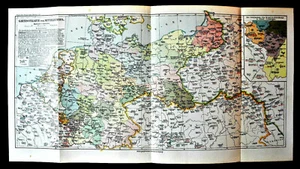 1902 ORIGINAL DRUCK. KARTE GARNISON VON MITTELEUROPA MAP. MEYERS.ETNA - Bild 1 von 1