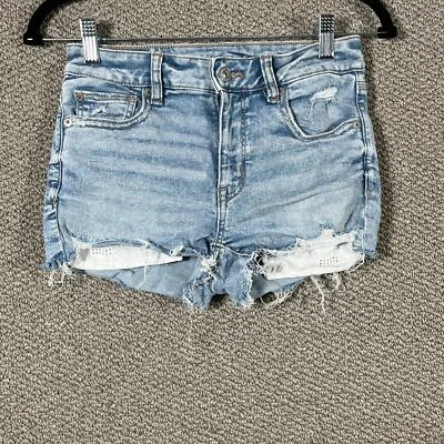 American Eagle Denim Shorts Womens 2 Blue Cut Off Next Level Stretch Festival - Image 1 of 4