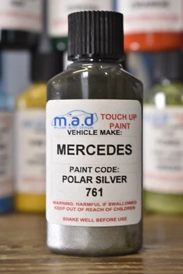 M.A.D Kit de retoque Mercedes Benz Polar Silver 761 30 ml cepillo reparación de botellas chip de pintura