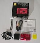 Nikon COOLPIX S6500 16.0MP 12x Wi-Fi Digital Camera - Red - Works