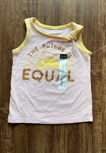 Okie Dokie Girls Pink Graphic Tank Top 2T The Future Is Equal Size NWT - Picture 1 of 6