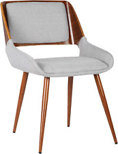 Armen Living Panda Dining Chair in Grey Fabric and Walnut Wood Finish 25D x 20W