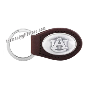 NCAA   Auburn Tigers Zep-Pro Leather Concho Key Fob brown keychain - Picture 1 of 1