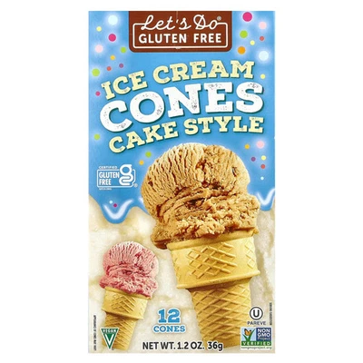 Let's Do® sin gluten, conos de helado, estilo pastel, 12 conos, 1,2 oz (36 g) Foto 1 de 2