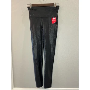 Spanx Damen-Leggings Kunstleder schwarz Größe S/P neu mit Etikett - Bild 1 von 4