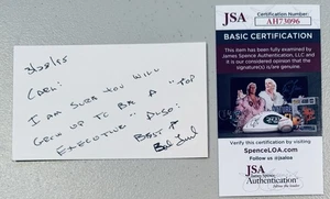 Robert Bob Tisch Signed Autographed 3x5 Card JSA Cert New York Giants Owner - Picture 1 of 1