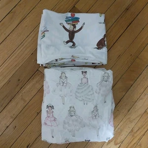 Pottery Barn Ballerina Monkey Novelty Cotton Fabric Crafters Upcycle Repurpose - Picture 1 of 12