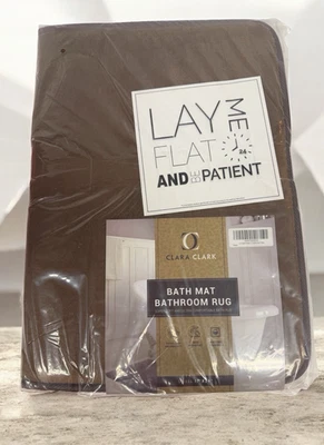 Tapete de banho Clark Clark espuma com memória antiderrapante cacau eclipse SM 17" x 24" lacrado - Imagem 1 de 4