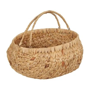 Round Woven Wicker Basket with Handles - Picture 1 of 10