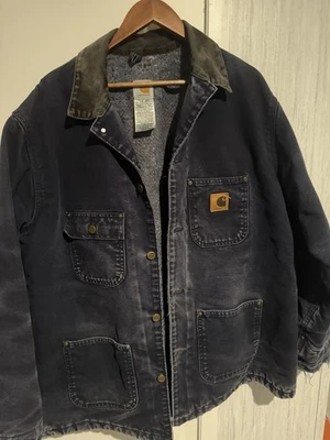 Abrigo de Colección Carhartt Para Hombres XL Forrado con Manta Tareas Azul Marino C02 MDT Envejecido Foto 1 de 4