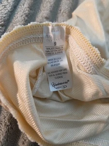 SZ 9 Vtg USA UNDERSCORE NUDE GRANNY HIGH WAIST NYLON SISSY BRIEF UNDERWEAR SHINY - Picture 1 of 11
