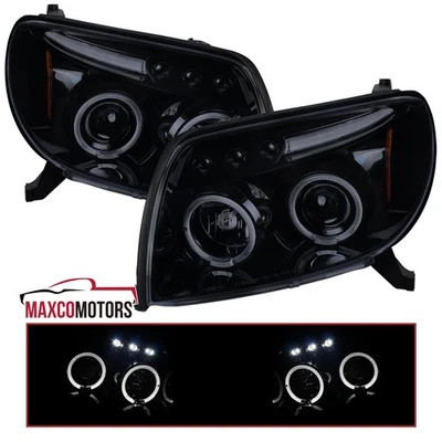 Fits 2003-2005 Toyota 4Runner Sport Smoke Projector Headlights LED Halo Lamps Foto 1 de 4