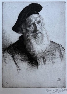 Edward Bouverie Hoyton (1900-1988) Head of an Old Man 1923 Orig. Signed Etching - Picture 1 of 17