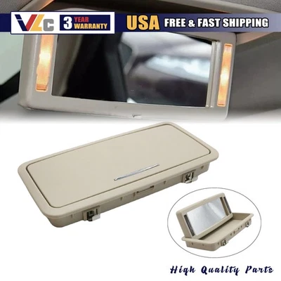 Fits Jaguar XJ 2010-2019 Beige Sun Visor Vanity Makeup Mirror W/Lights Lamp US - Imagem 1 de 4