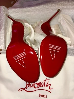 Christian Louboutin Size 41 Sandale du Désert 100 mm Crepe satin In Off white - Image 1 of 4