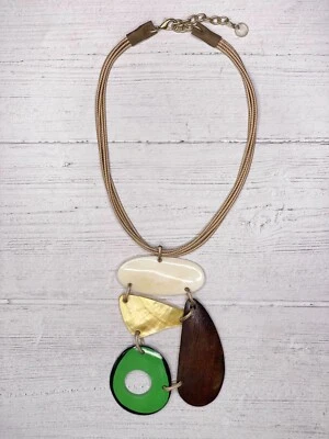 Collar Alisha D Resina Asimétrica Madreperla Colgante Multi Hilos Cordón Foto 1 de 2