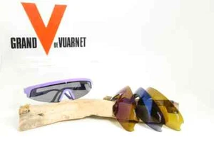 Vuarnet Purple Sport Biking Sunglasses ONE FRAME WITH 4 LENS (Brown and Gray) - Picture 1 of 6
