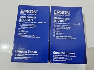ERC-38 X 2 Black EPSON Genuine Ribbon Cartridges, Original ERC-38 B, Total 2 - Picture 1 of 3