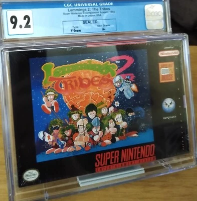 Lemmings 2: The Tribes Super Nintendo SNES 1994  V-Seam CGC 9.2 A+ - Image 1 of 4