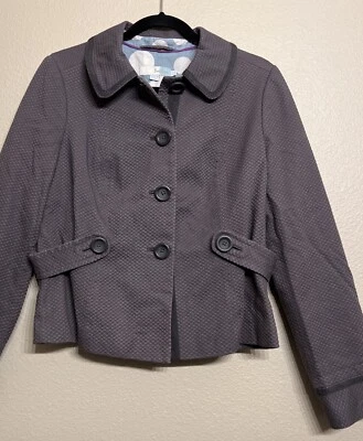 Boden Deauville кнопка спереди фиолетовый текстурированный блейзер / куртка, размер 8 - Изображение 1 из 4