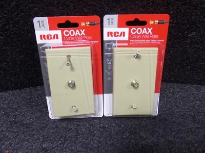 Lot of (2) RCA Coax Cable Wall Plate, Beige, VH62R. (HH) - Image 1 of 4