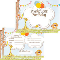 Prediction & Advice Cards Gender Reveal Fun Keepsake  32 Baby Shower Game