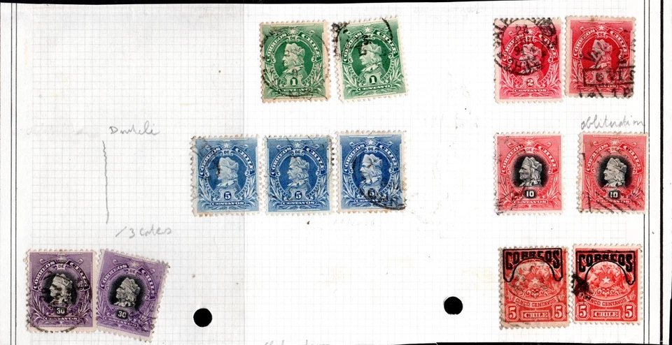 CHILE, SELLOS COLONES NAPOLEONES   ( PFO-108 ) - Image 1 of 1