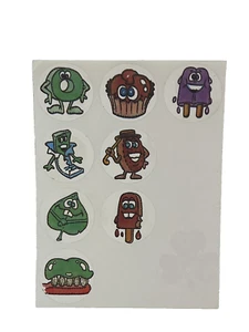 Pegatinas Scratch n Sniff de colección de los 80 mate Pro Corp uva menta chocolate - Imagen 1 de 5