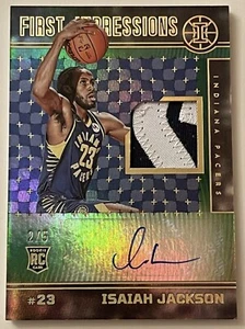 2021 Illusions First Impressions Jersey Green /5 Isaiah Jackson Rookie Auto RC - Picture 1 of 6