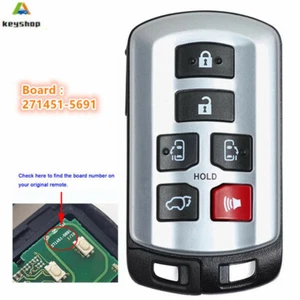 For 2011 2012 2013 2014 2015-2020 Toyota Sienna Van Keyless Remote Smart Key Fob - Imagen 1 de 2