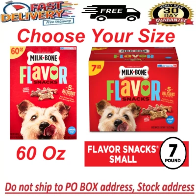 Snacks con sabor a hueso de leche galletas pequeñas para perros, golosinas crujientes con sabor para perros, 7 lb. Foto 1 de 4