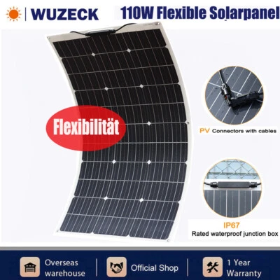 110W Monocrystalline Flexible Solar Panel Bendable for Car/Charge/Home/Outdoor - Bild 1 von 4