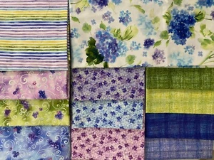 HYDRANGEA BLOSSOMS Quilting Treasures Quilt Fabric. Multiple Pieces BTHY, BTY - Picture 1 of 37