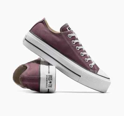 Scarpe da Donna Converse Platform All Star Ox Sneakers Dark Bordeaux Vinaccia - Immagine 1 di 4