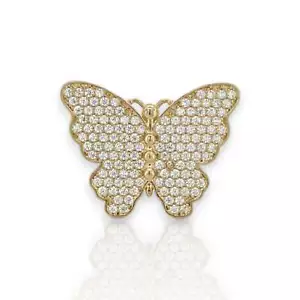 Butterfly CZ Ring - 10K Yellow Gold - Picture 1 of 6