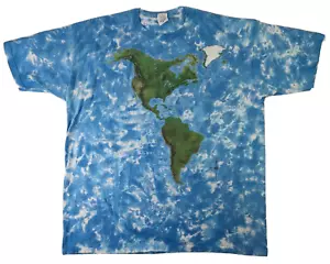 Liquid Blue Mens Tee Shirt XXL Map World Ocean Continents All Over Print 90s 2XL - Picture 1 of 5