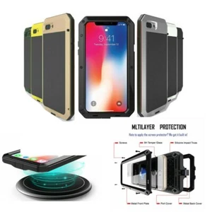 Shockproof Case Aluminum Metal Glass Heavy Duty Cover For iPhone SE 2nd 2020 - Picture 1 of 12