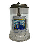 German "WACKER" Glass Beer Stein With Pewter Lid 6" Tall 