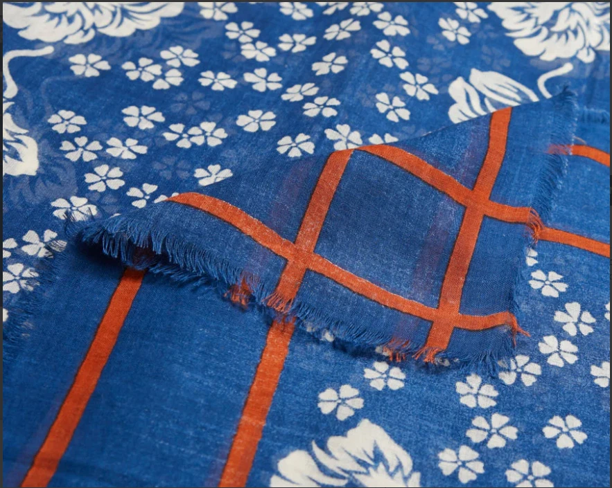 Новый с Ярлыками Lovat и зеленый Lesetta IBIZA шарф синий, белый, коричневый 100 см x 200 см - Изображение 1 из 1