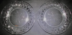 2 Thomas Webb Stourbridge Salad Plates Elegant Cut Floral Motif Antique Set - Picture 1 of 6