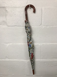 Vintage Totes White Floral Umbrella Spring - Picture 1 of 7